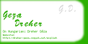 geza dreher business card